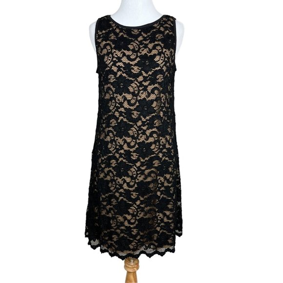 Karen Kane Dress Womens Medium Black Illusion Lace‎ A-Line Mini Cocktail Party - Picture 14 of 14